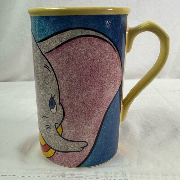 Walt Disney World Dumbo Character Cartoon Movie Souvenir Tall Coffee Mug Yellow - Picture 2 of 8